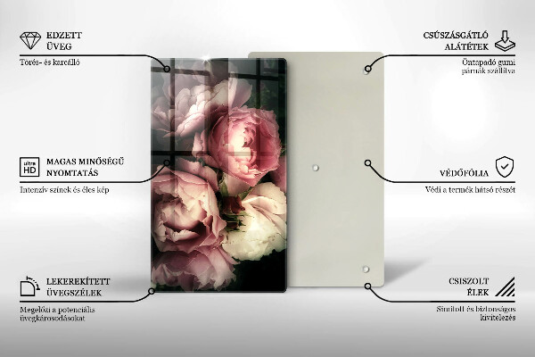 Protetor de bancada Flores de peônia