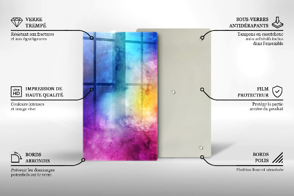 Protetor de bancada Manchas de aquarela de arco-íris