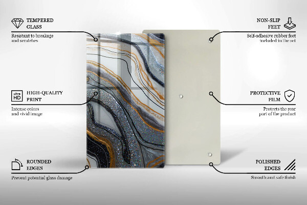 Protetor de placa de indução pedra com ouro