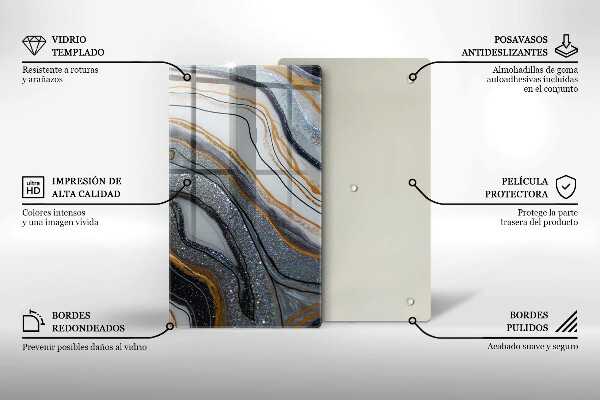 Protetor de placa de indução pedra com ouro