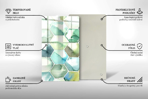 Protetor de placa de indução Hexágonos em aquarela