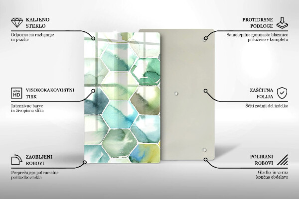 Protetor de placa de indução Hexágonos em aquarela