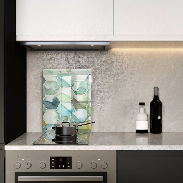 Protetor de placa de indução Hexágonos em aquarela