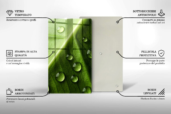 Protetor de placa de indução Orvalho e folha da natureza