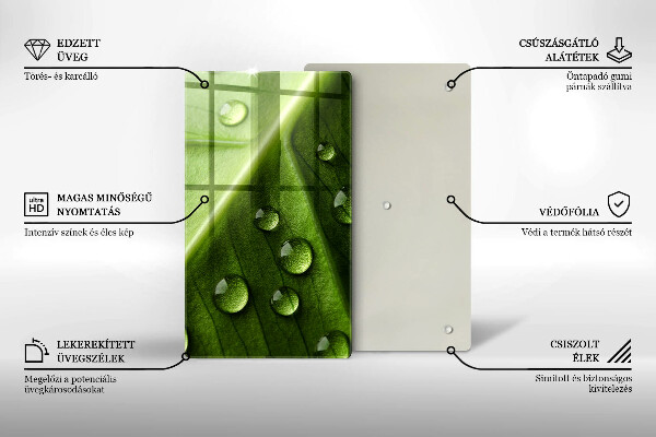 Protetor de placa de indução Orvalho e folha da natureza