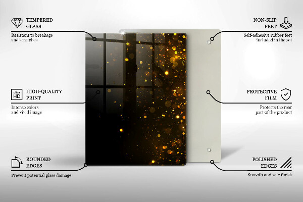 Proteção para placa de indução Glitter dourado