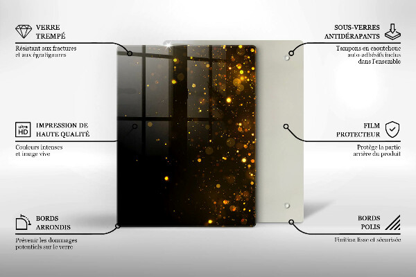 Proteção para placa de indução Glitter dourado