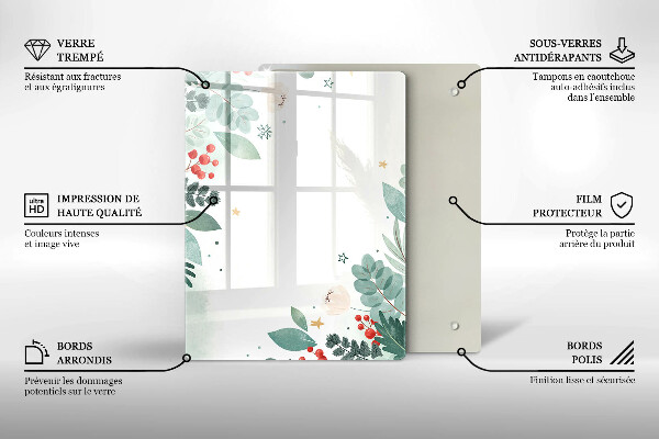 Proteção para placa de indução Folhas de aquarela