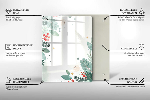 Proteção para placa de indução Folhas de aquarela