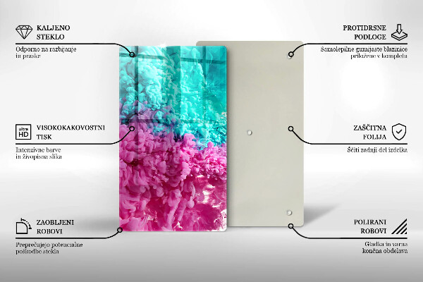 Protetor de bancada Fumaça rosa-turquesa