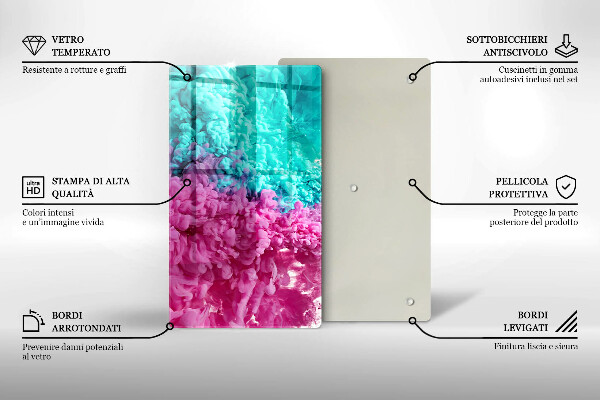 Protetor de bancada Fumaça rosa-turquesa