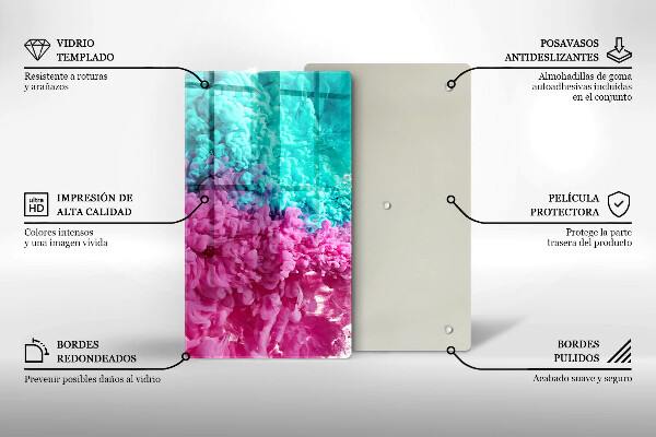 Protetor de bancada Fumaça rosa-turquesa