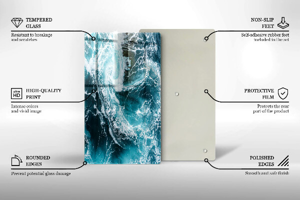 Protetor de placa de indução Ondas espumosas de água