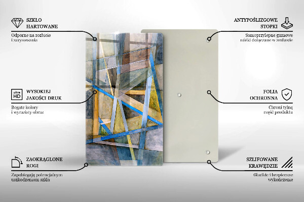 Proteção para placa de indução Linhas Pintadas Abstração