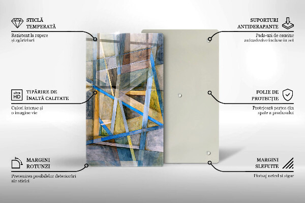 Proteção para placa de indução Linhas Pintadas Abstração