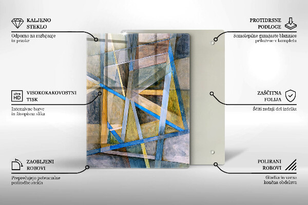 Proteção para placa de indução Linhas Pintadas Abstração