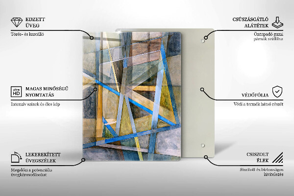 Proteção para placa de indução Linhas Pintadas Abstração