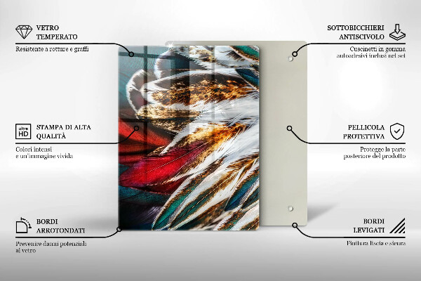 Proteção para placa de indução penas de pássaros boho