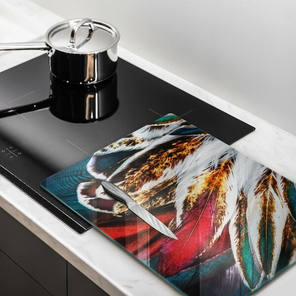 Proteção para placa de indução penas de pássaros boho