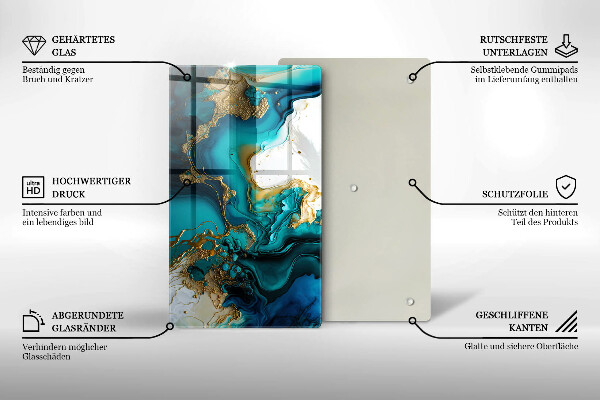 Protetor de placa de indução Abstração turquesa