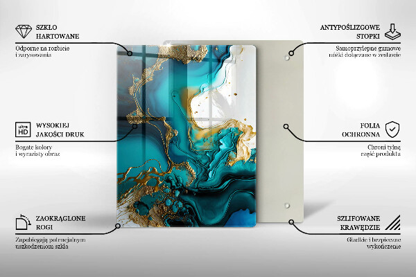 Protetor de placa de indução Abstração turquesa