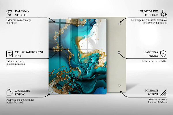 Protetor de placa de indução Abstração turquesa