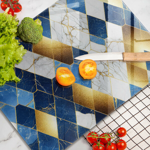 Protetor de bancada Mármore losango dourado