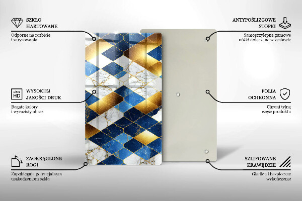 Protetor de bancada Mármore losango dourado