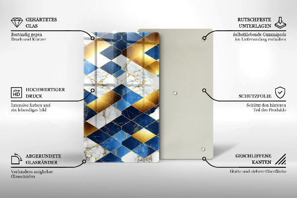 Protetor de bancada Mármore losango dourado