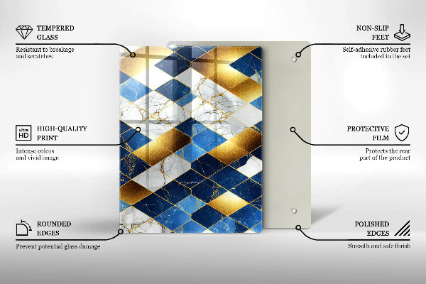 Protetor de bancada Mármore losango dourado