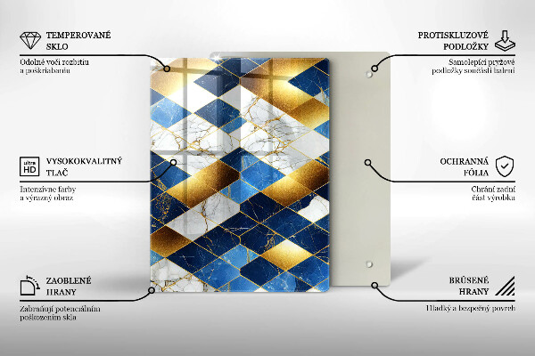 Protetor de bancada Mármore losango dourado