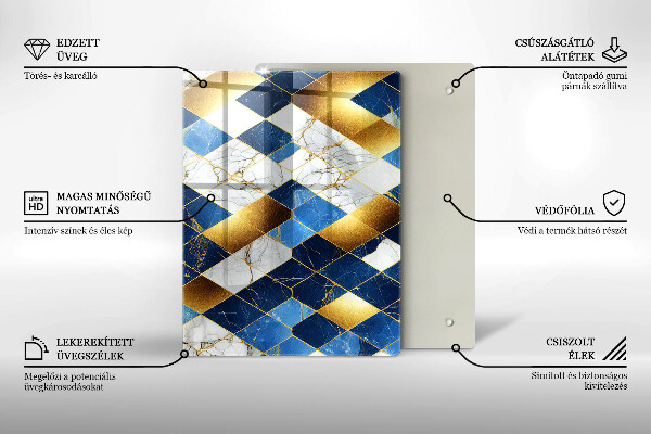 Protetor de bancada Mármore losango dourado