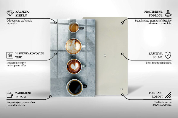 Protetor de bancada Cozinha - xícaras de café