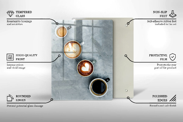 Protetor de bancada Cozinha - xícaras de café
