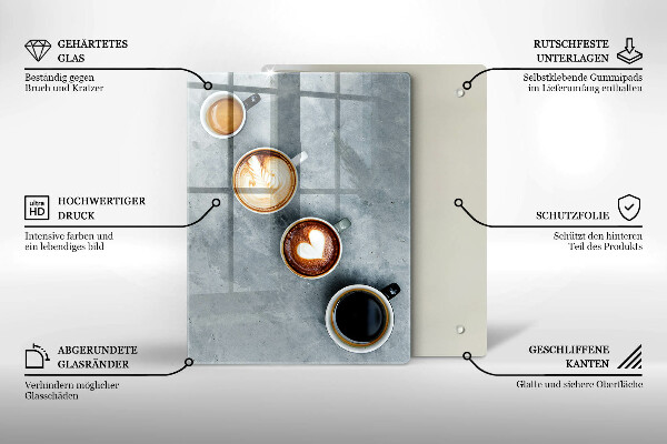 Protetor de bancada Cozinha - xícaras de café