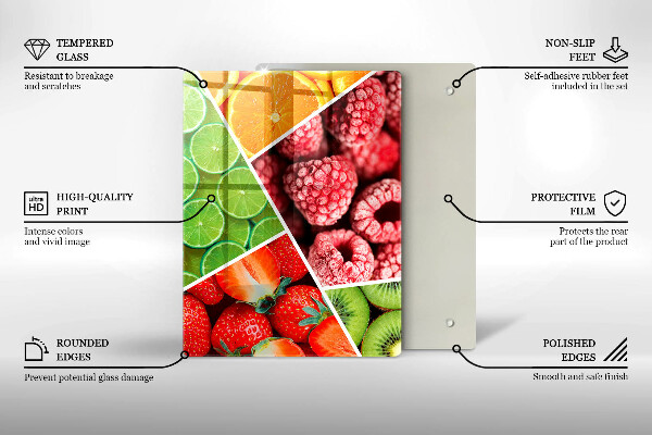 Protetor de bancada Frutas coloridas