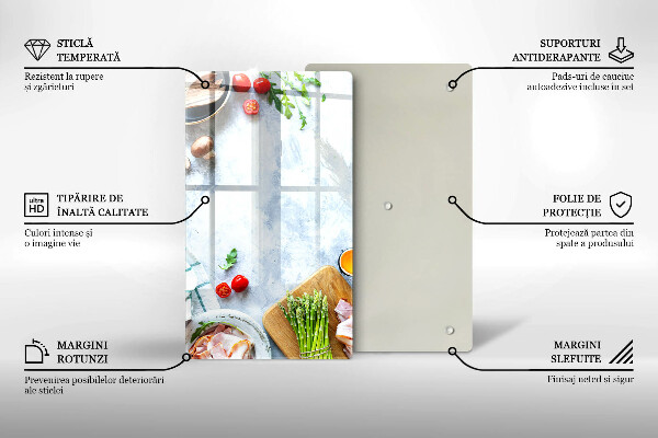 Protetor de placa de indução Ingredientes na cozinha