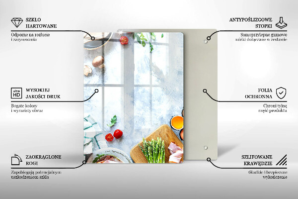 Protetor de placa de indução Ingredientes na cozinha
