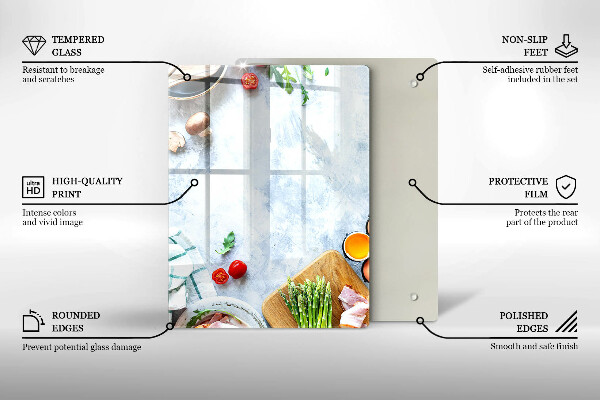 Protetor de placa de indução Ingredientes na cozinha