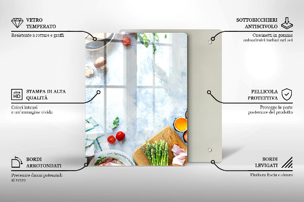 Protetor de placa de indução Ingredientes na cozinha