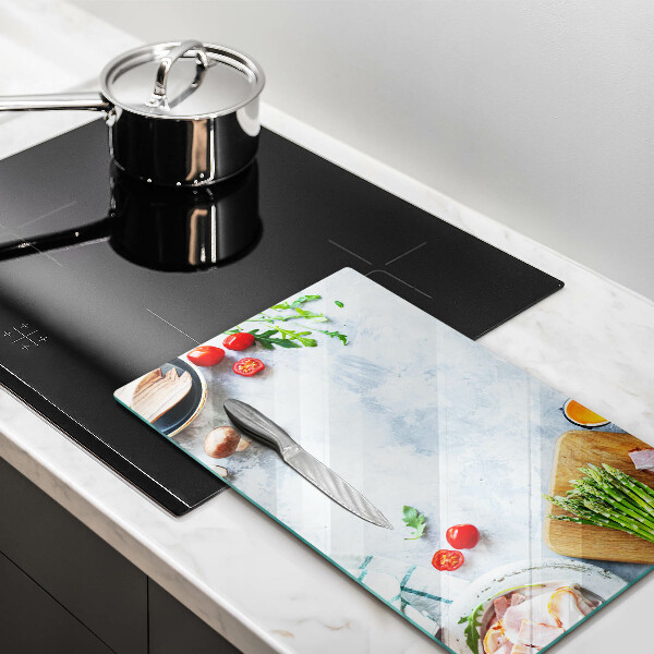 Protetor de placa de indução Ingredientes na cozinha