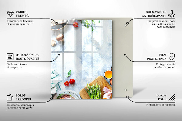 Protetor de placa de indução Ingredientes na cozinha