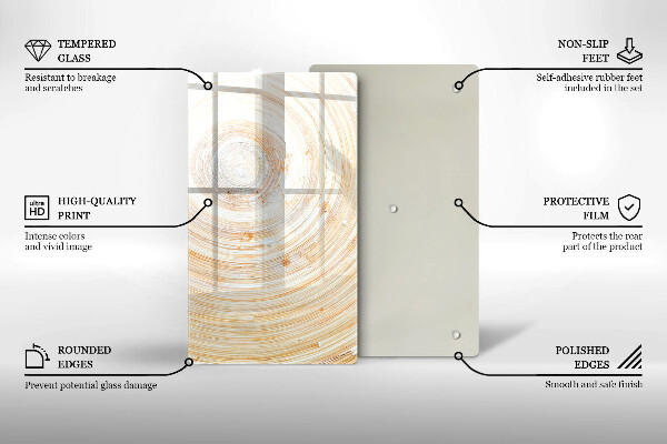 Proteção para placa de indução Textura de madeira