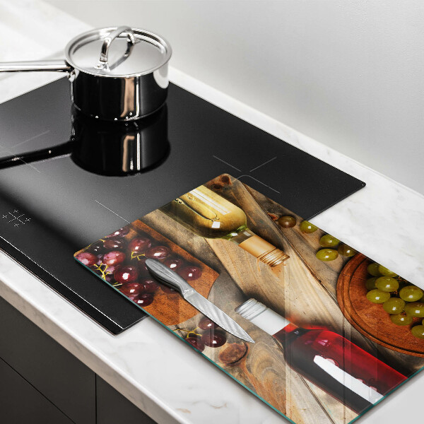 Protetor de placa de indução Garrafas de vinho e uvas