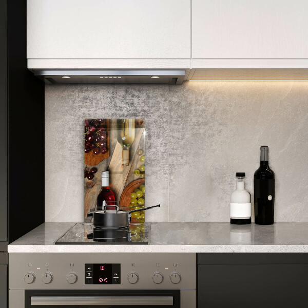 Protetor de placa de indução Garrafas de vinho e uvas