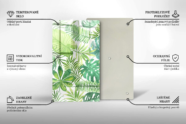 Protetor de bancada Folhas boho em aquarela