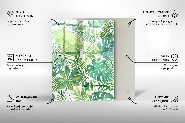 Protetor de bancada Folhas boho em aquarela