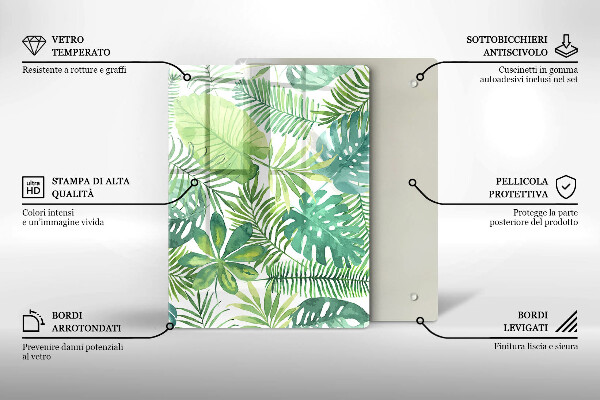 Protetor de bancada Folhas boho em aquarela