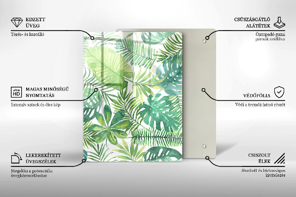 Protetor de bancada Folhas boho em aquarela