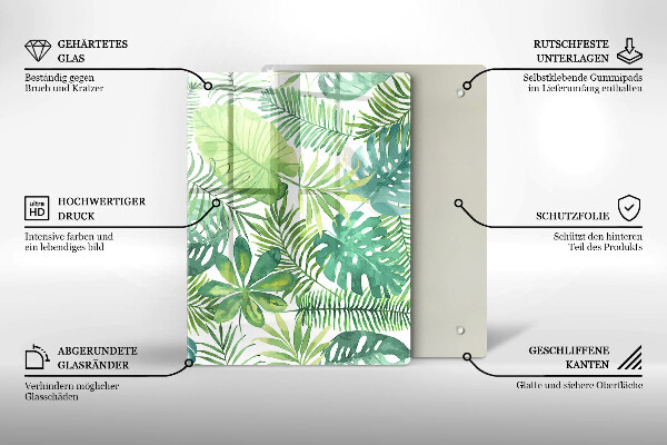 Protetor de bancada Folhas boho em aquarela